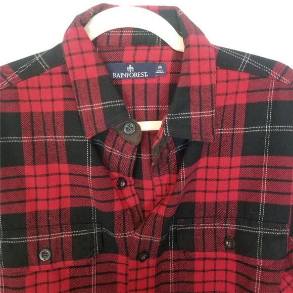 Rainforest Mens Plaid Flannel Shirt Size M Gorpcore Outdoor Utility Workwear - Picture 2 of 8